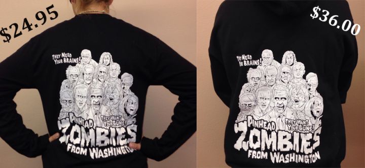 Zombie Pinheads T-shirts and Hoodies